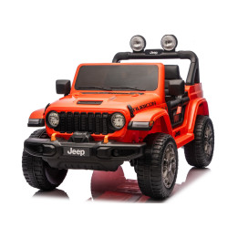 JEEP WRANGLER RUBICON 4x200W 24V 9Ah EVA SKÓRA 4x4 WOLNY START Pomarańczowy SAMOCHÓD ELEKTRYCZNY DLA DZIECI