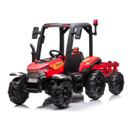 Duży Traktor z przyczepą BLT-206 pojazd na akumulator 24V 9Ah 2x200W Czerwony